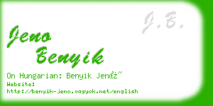 jeno benyik business card